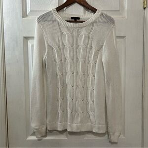 J.Crew Fisherman Cable Knit Sweater Women's White Size Small